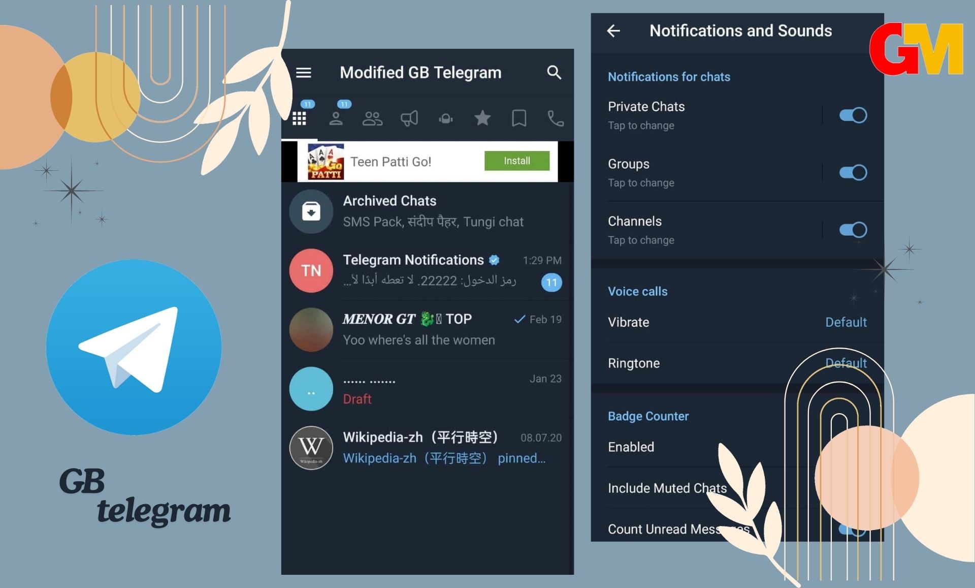 تحميل تطبيق GB telegram v11.1.3 مهكرة APK اخر اصدار مجانا