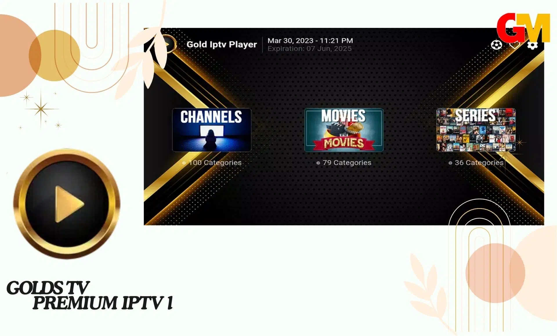 تحميل تطبيق GOLDS TV PREMIUM IPTV l مع كود التفعيل احدث اصدار 2025 للاندوريد والايفون APK